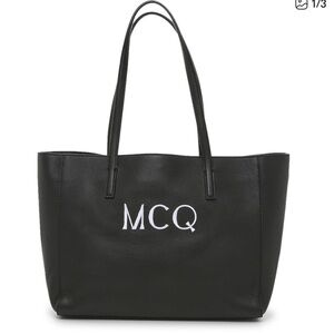 Alexander McQueen Black Tote with White Logo